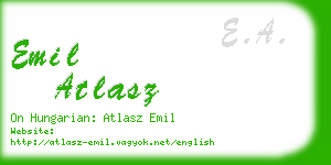 emil atlasz business card